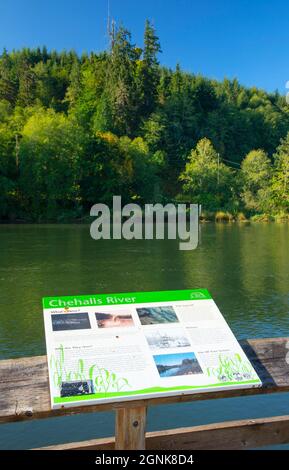 Conseil d'interprétation de la rivière Chehalis, réserve d'animaux d'Friends Landing, Washington Banque D'Images