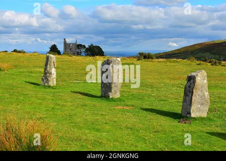 The Hurlers (cercle de pierre), sous-fifres, Bodmin Moor, Cornwall, Angleterre, Royaume-Uni, Europe Banque D'Images