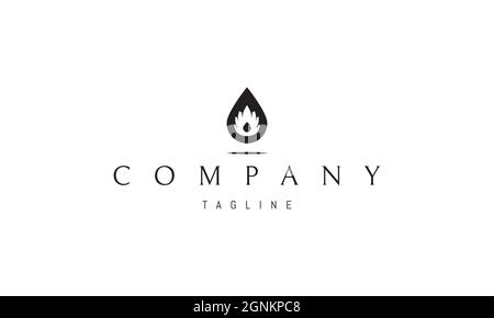 Logo vectoriel dans lequel une image abstraite d'une goutte avec une silhouette de feuilles de canapl à l'intérieur. Illustration de Vecteur