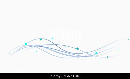 Lignes bleues abstraites sur fond blanc. Vague brillante colorée avec lignes, ligne ondulée incurvée, bande lisse. Elément de conception. Illustration de Vecteur