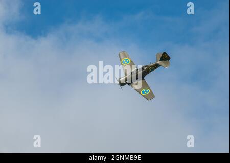 Göteborg, Suède - août 29 2009 : SK16 Harvard se-FVU au salon aéronautique de Göteborg. Banque D'Images