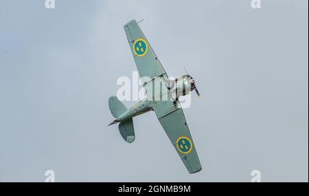 Göteborg, Suède - août 29 2009 : SK16 Harvard se-FVU au salon aéronautique de Göteborg. Banque D'Images