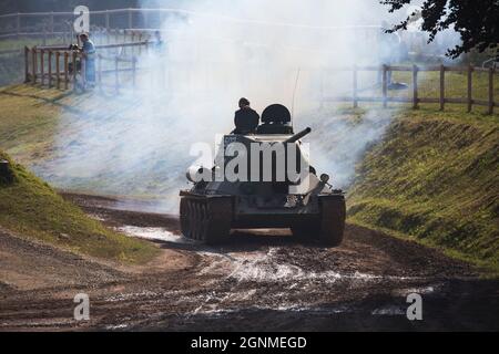 T34/85 Russian Tank, Bovington Tank Museum, Dorset , Angleterre Banque D'Images