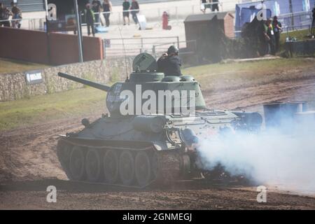 T34/85 Russian Tank, Bovington Tank Museum, Dorset , Angleterre Banque D'Images