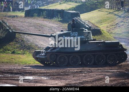 T34/85 Russian Tank, Bovington Tank Museum, Dorset , Angleterre Banque D'Images