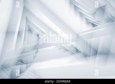 Arrière-plan numérique bleu abstrait, structures géométriques paramétriques croisées. Effet de double exposition, illustration du rendu 3d Banque D'Images