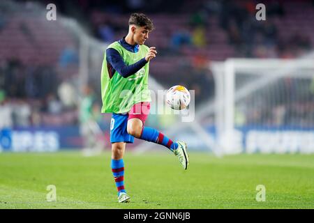 Barcelone, Espagne. Crédit : D. le 20 septembre 2021. GAVI (Barcelone) football : match espagnol 'la Liga Santander' entre le FC Barcelone 1-1 Grenade CF au stade Camp Nou à Barcelone, Espagne. Credit: D .Nakashima/AFLO/Alamy Live News Banque D'Images