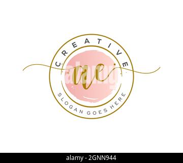 AE logo féminin beauté monogramme et élégant logo design, écriture logo de la signature initiale, mariage, mode, floral et botanique avec la création Illustration de Vecteur