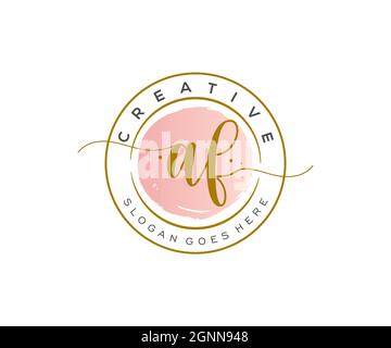 AF logo féminin beauté monogramme et élégant logo design, écriture logo de la signature initiale, mariage, mode, floral et botanique avec la création Illustration de Vecteur