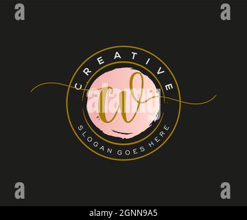 CV logo féminin beauté monogramme et élégant logo design, écriture logo de la signature initiale, mariage, mode, floral et botanique avec la création Illustration de Vecteur