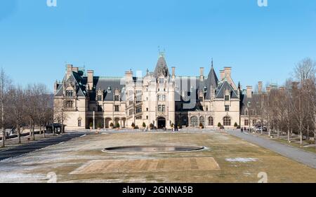 L'avant du domaine Biltmore est situé près des Great Smoky Mountains à Asheville, en Caroline du Nord Banque D'Images