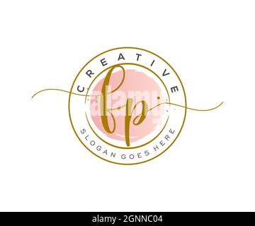 FP logo féminin beauté monogramme et élégant logo design, écriture logo de la signature initiale, mariage, mode, floral et botanique avec la création Illustration de Vecteur