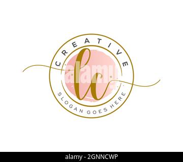 LC logo féminin beauté monogramme et élégant logo design, écriture logo de la signature initiale, mariage, mode, floral et botanique avec la création Illustration de Vecteur