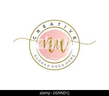 Nu logo féminin beauté monogramme et élégant logo design, écriture logo de la signature initiale, mariage, mode, floral et botanique avec la création Illustration de Vecteur