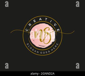 NS logo féminin beauté monogramme et élégant logo design, écriture logo de la signature initiale, mariage, mode, floral et botanique avec la création Illustration de Vecteur