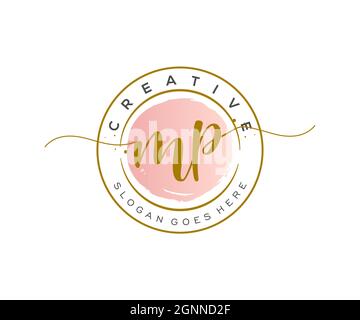 MP logo féminin beauté monogramme et élégant logo design, écriture logo de la signature initiale, mariage, mode, floral et botanique avec la création Illustration de Vecteur