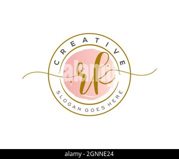 RK logo féminin beauté monogramme et élégant logo design, écriture logo de la signature initiale, mariage, mode, floral et botanique avec la création Illustration de Vecteur