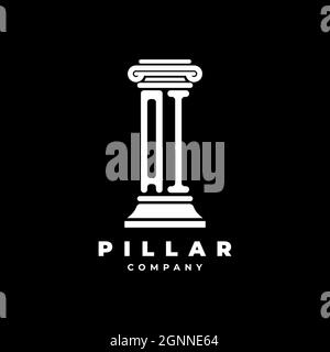 Ai Monogram logo lettre piliers forme avocat style vecteur, société d'avocats isolé dans fond noir Illustration de Vecteur