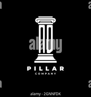 ND Monogram logo lettre piliers forme avocat style vecteur, société d'avocats isolé dans fond noir Illustration de Vecteur