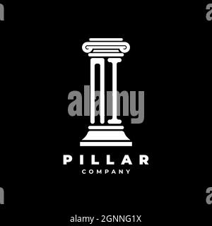NI Monogram logo lettre piliers forme avocat style vecteur, société d'avocats isolé dans fond noir Illustration de Vecteur
