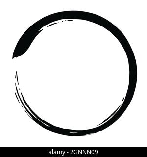 Zen Circle Black Enso Brush Vector Art Icon Design Illustration de Vecteur
