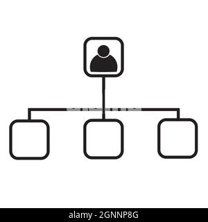 icône structure sur fond blanc. Signe de hiérarchie. Symbole de schéma de bloc. style plat. Banque D'Images