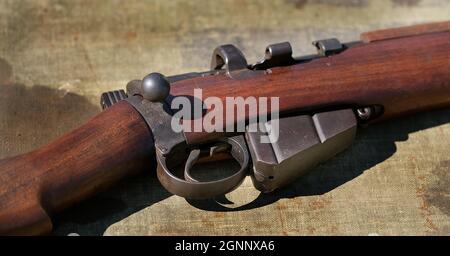 British Lee Enfield Short magazine (SMLE) fusil de service utilisé dans les deux guerres mondiales. Action de boulon, 10 tours. Banque D'Images