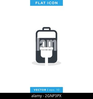 Modèle de conception d'illustration de stock vectoriel d'icône de batterie. Vecteur eps 10. Illustration de Vecteur