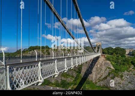 Pont suspendu Clifton de l'autre côté de la rivière Avon à Bristol Banque D'Images