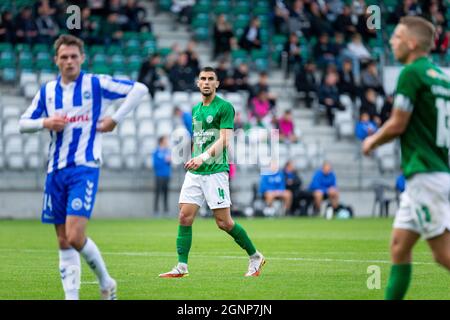 Viborg, Danemark. 26 septembre 2021. Lorenzo Gordinho (4) de Viborg FF vu pendant le match 3F Superliga entre Viborg FF et Odense Boldklub à l'Energy Viborg Arena de Viborg. (Crédit photo : Gonzales photo/Alamy Live News Banque D'Images