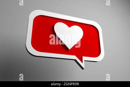 illustration 3d de la notification sur les réseaux sociaux Banque D'Images