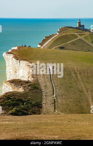 Phare Belle Tout à East Sussex sur les falaises blanches près de Beach Head Banque D'Images