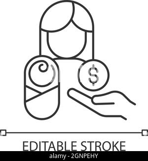 Icône linéaire congé parental payé Illustration de Vecteur