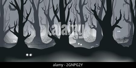 Forêt avec les yeux Illustration de Vecteur