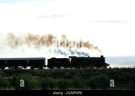 GWR Castle Class locomotive à vapeur No 7029 'Cun Castle' escalade Hatton Bank, Warwickshire, Royaume-Uni Banque D'Images