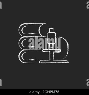 Science craie icône blanche sur fond sombre Illustration de Vecteur