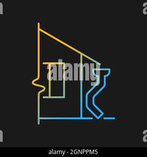 Icône de vecteur de dégradé pour les drains de toit pour thème sombre Illustration de Vecteur