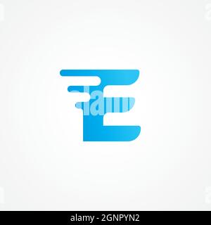 Modèle de conception initiale du logo de l'alphabet.Illustration vectorielle de la lettre E striée avec un effet fluide.Convient aux produits pour enfants, à la nourriture et aux boissons, aux jouets Illustration de Vecteur