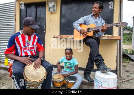 Musiciens afro-équatoriens à Valle del Chota, Equateur Banque D'Images