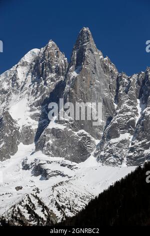 Le massif du Mont-blanc dans les Alpes françaises. Chamonix. France. Banque D'Images