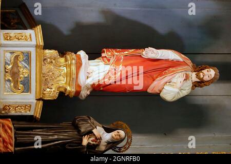 Les apparitions de Jésus Sacré coeur à Saint Margaret Mary Alacoque. Evora. Portugal. Banque D'Images