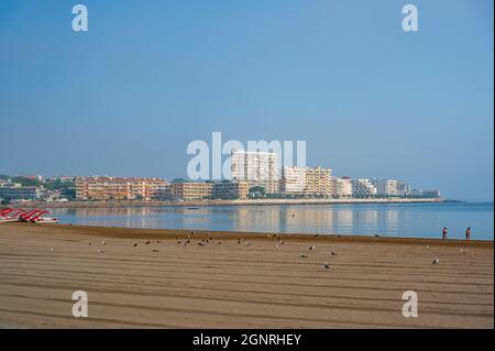 L'Escala catalogne Espagne juillet 22 2019 Reills panorama sur la plage et les appartements Banque D'Images