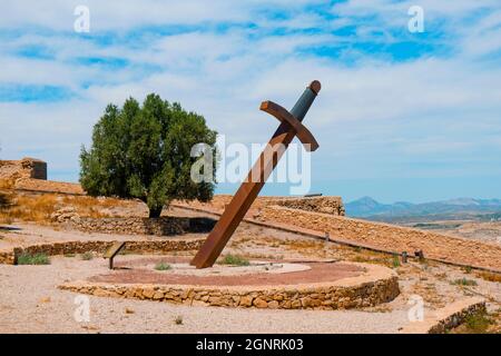 Vue sur un marécages géant dans le château de Lorca, à Lorca, dans la région de Murcie, en Espagne Banque D'Images