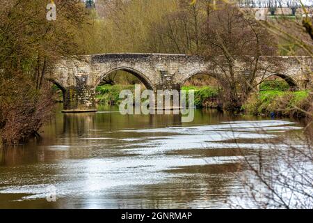 Pont de teston près de Maidstone dans le Kent, en Angleterre, au-dessus de la rivière Medway Banque D'Images