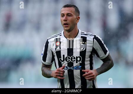 Federico Bernardeschi de Juventus FC regarde pendant la série Un match entre Juventus FC et UC Sampdoria. Banque D'Images