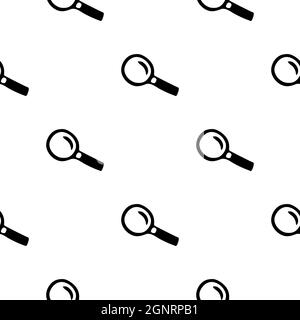 Motif sans couture avec loupe dessinée à la main. Illustration vectorielle de style Doodle isolée sur fond blanc. Pour le design intérieur, le papier peint, l'emballage, Illustration de Vecteur