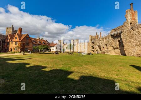 La cour intérieure du château de Framingham, Suffolk, Angleterre Banque D'Images