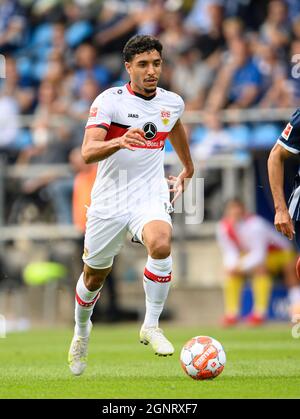 Omar MARMOUSH (S) action, Soccer 1er Bundesliga, 06.matchday, VfL Bochum (BO) - VfB Stuttgart (S) 0: 0, le 09/26/2021 à Bochum/Allemagne. #DFL les règlements interdisent toute utilisation de photographies comme séquences d'images et/ou quasi-vidéo # Â Banque D'Images