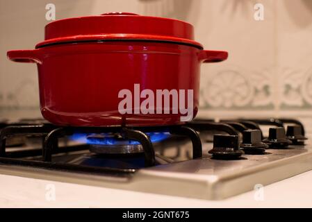 La cuisson au gaz Banque D'Images