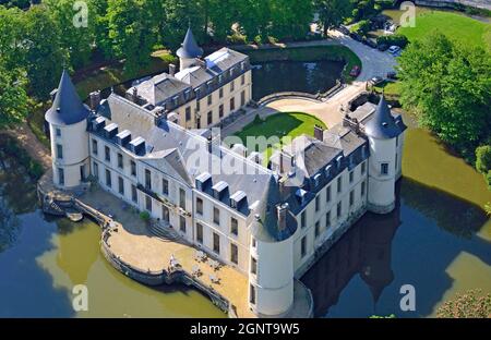 France, Oise (60), Ermenonville, le château d'Ermenonville (vue aérienne) // France, Oise, Ermenonville, le château d'Ermenonville (vue aérienne) Banque D'Images